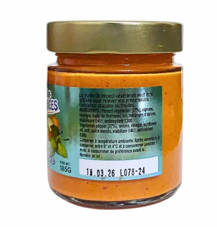 Purée de Piment Végétarien GuadEpices 185gg