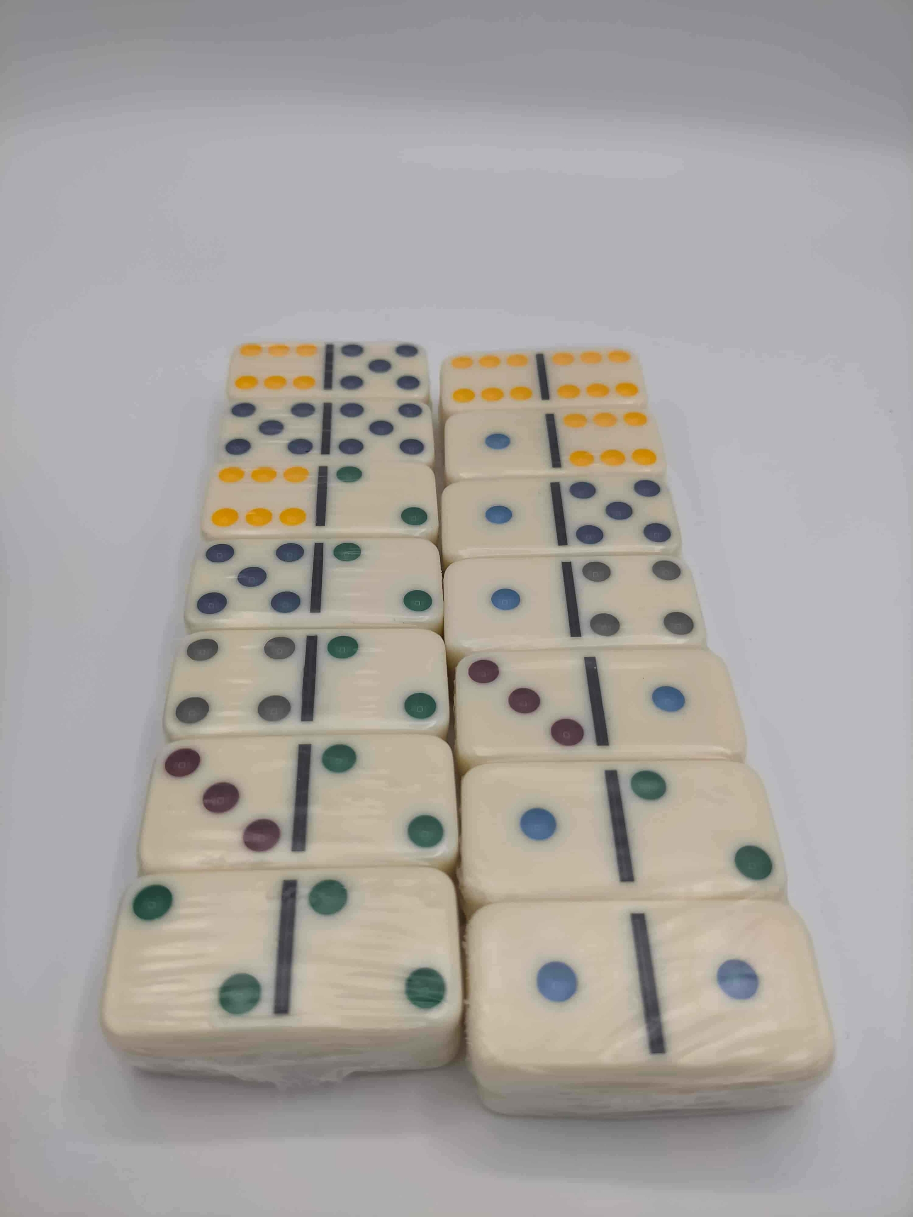 Jeux de domino double six de couleurs