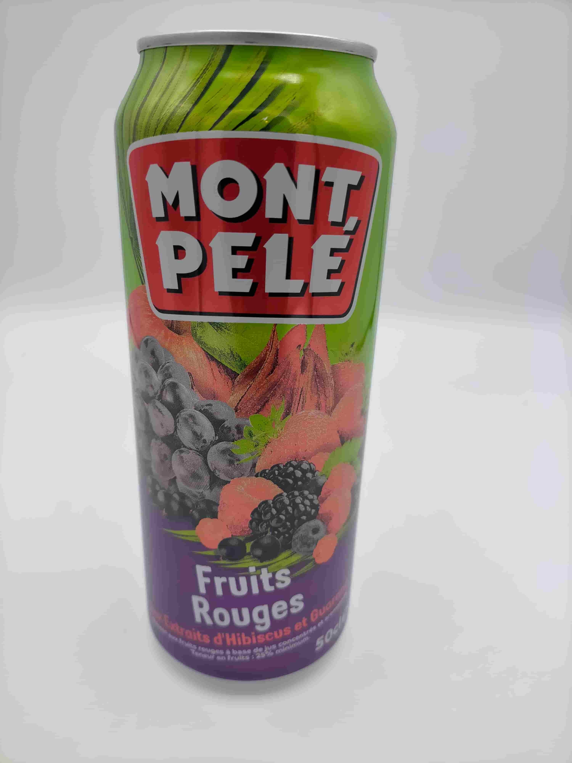 Mont Pelé Jus de fruits rouges aux extraits dHibiscus et Guarana canette