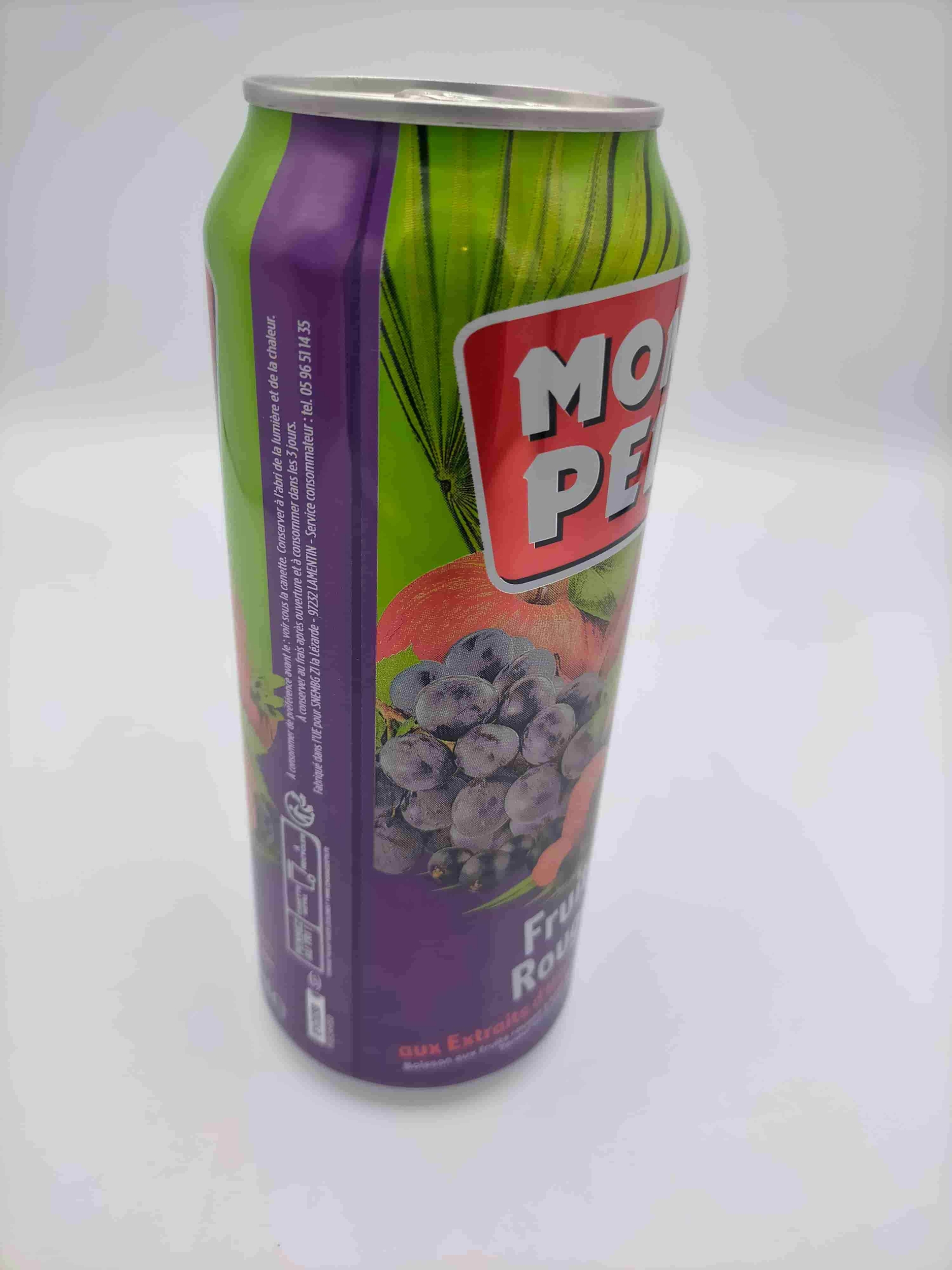 Mont Pelé Jus de fruits rouges aux extraits dHibiscus et Guarana canette 50cll