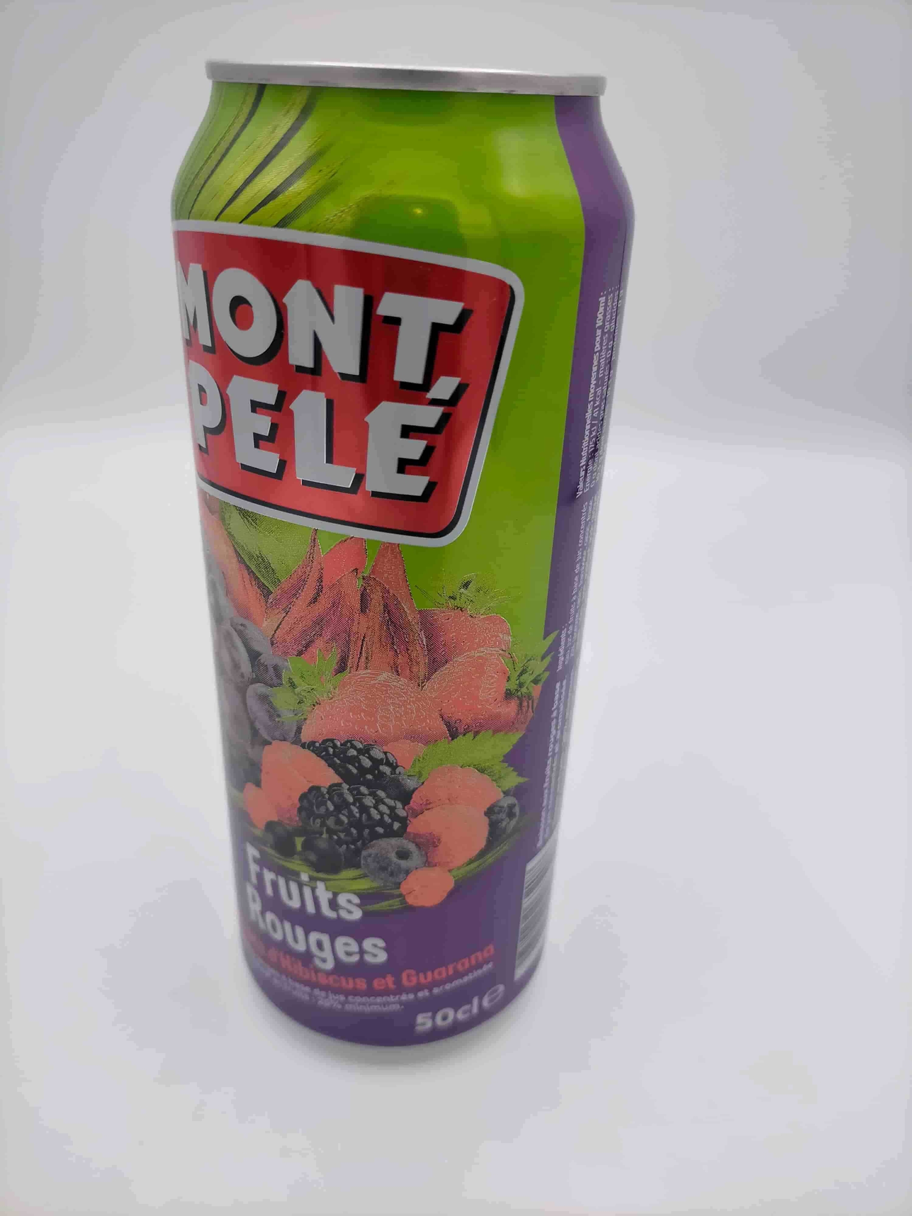 Mont Pelé Jus de fruits rouges aux extraits dHibiscus et Guarana canette 50 cl