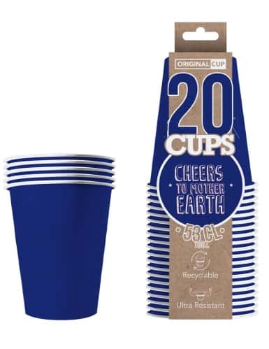 20 Gobelets cartons américain bleus 53 cl