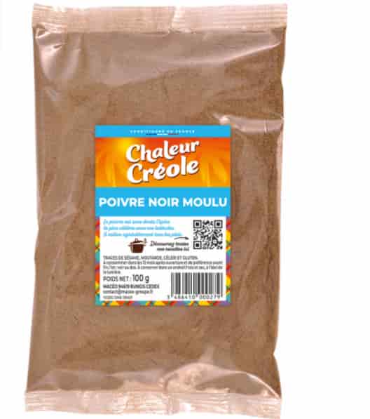 Poivre Noir Moulu Chaleur Créole 100g