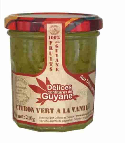 Confiture Délices de Guyane Citron Vert Vanille 210g
