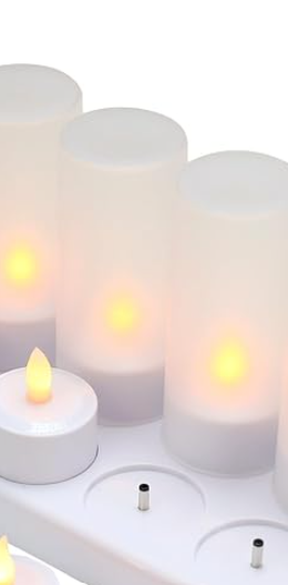 bougie lunimeuse evc socle à led rechargeable