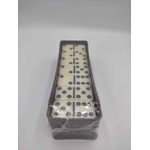 Jeux de domino double six noir et blanc de face sans couvercle