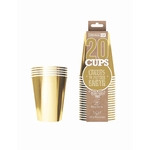 20 Gobelets Cartons américain Or 53cl