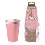 20 Gobelets cartons américain rose pastel 530ml