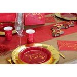 10 Gobelets cartons Joyeux Noël rouges et dorés 200ml