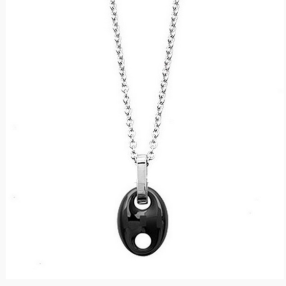 Collier céramique grain de café noir (1)