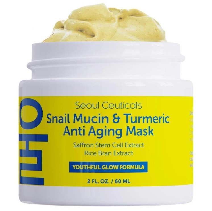 Masque de beauté anti-âge à la mucine d\'escargot et au curcuma