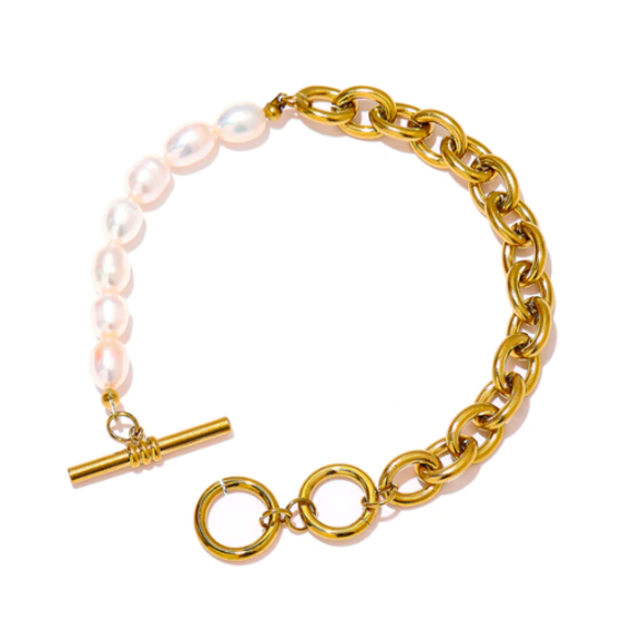 Bracelet chaîne et perles 1