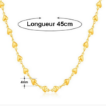 Collier mailles petits coeurs