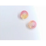 perles en verre rose or craquelé