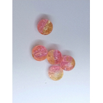 perles en verre rose or craquelé