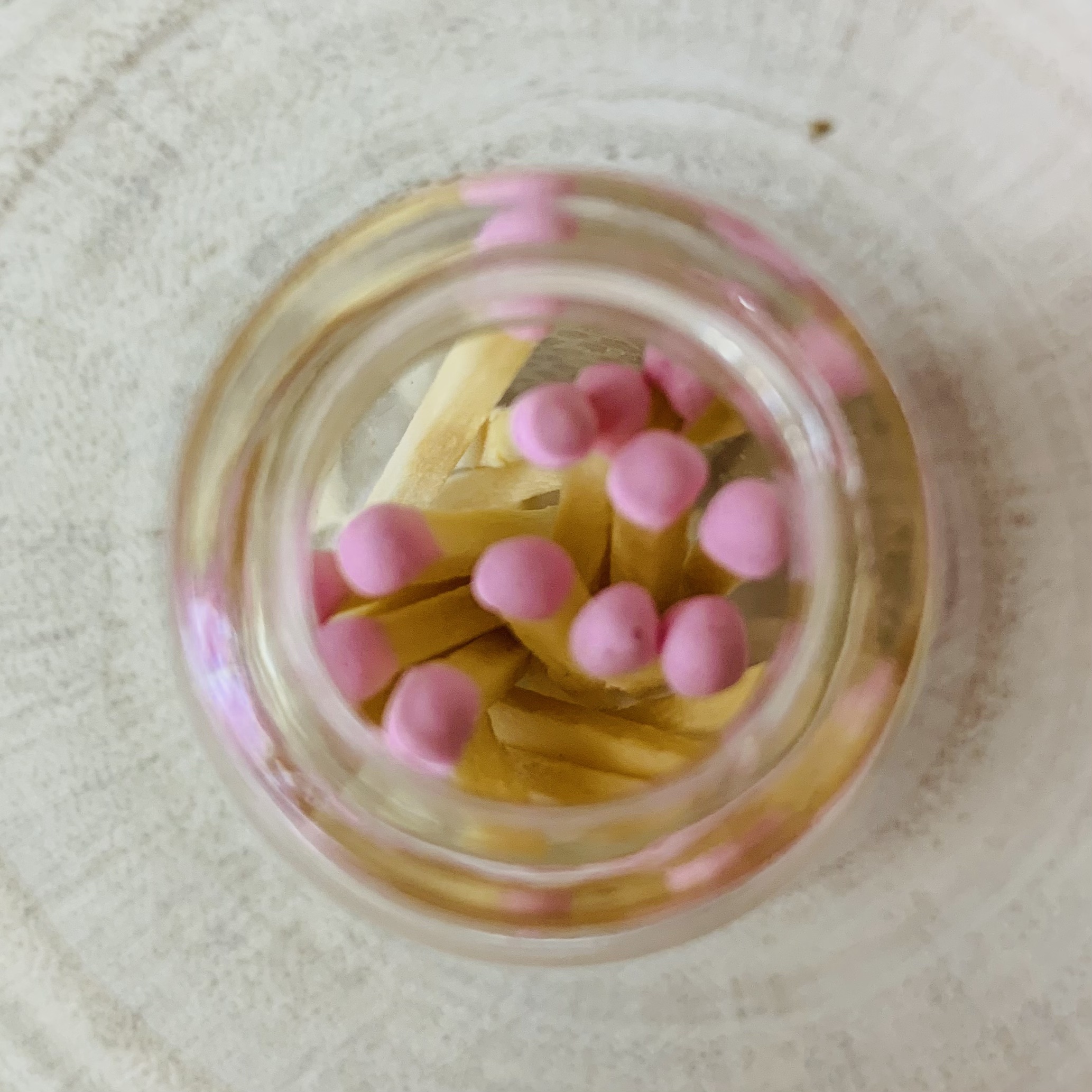 POT DE 20 ALLUMETTES 1EMBOUT ROSE PÂLE