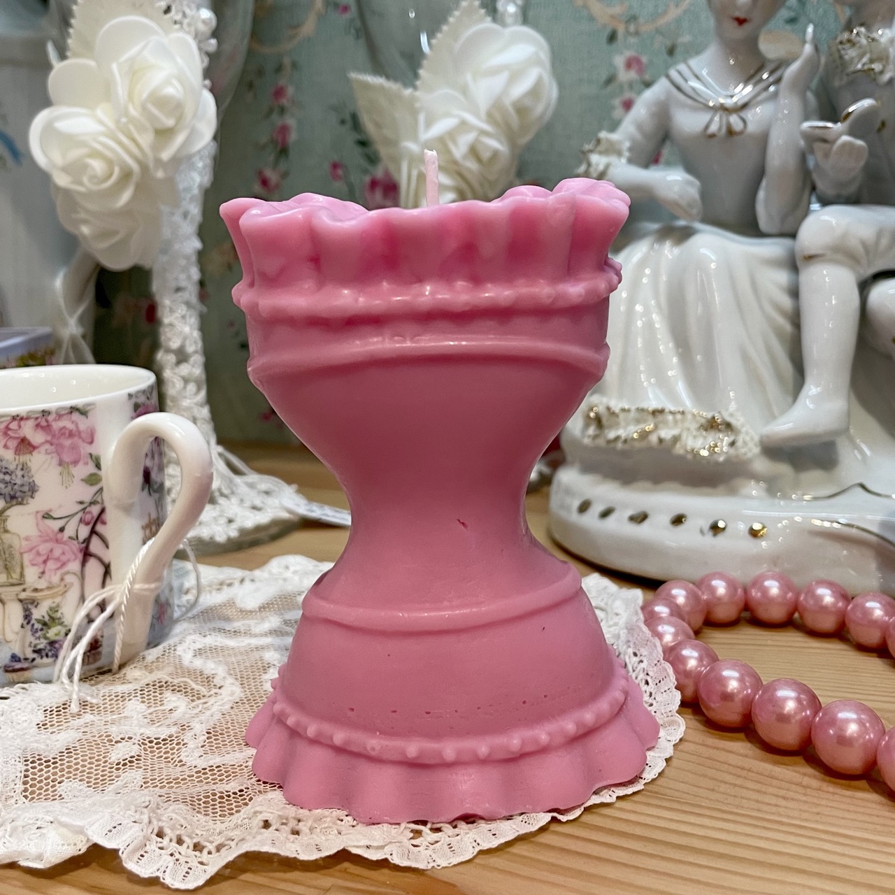 bougie corset rose dos
