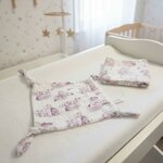 doudou toile de jouy rose astrologie 100% coton accessoire bébé