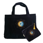 lot velour nazar bleu sac et trousse