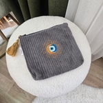 trousse grise velour nazar brodé