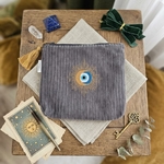 trousse velour grise nazar brodé