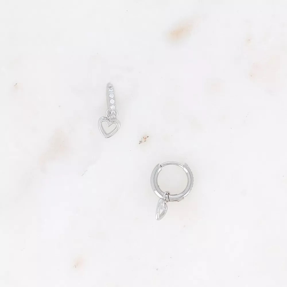 mini créole argent coeur