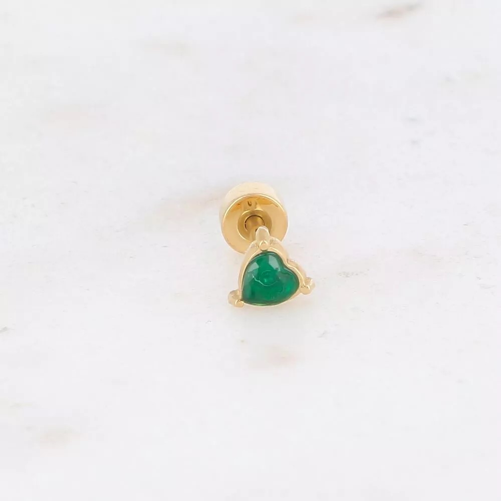 piercing coeur vert