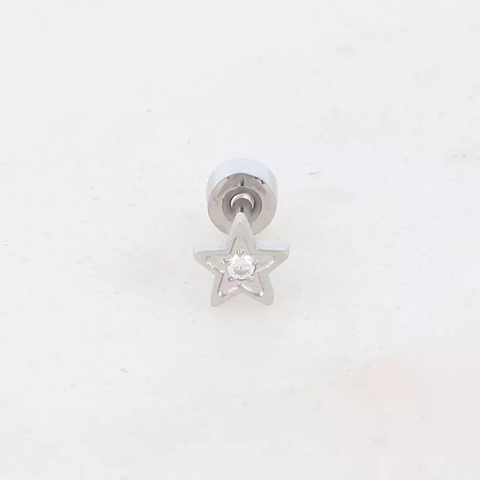 Piercing - étoile et oxyde de zirconium argenté