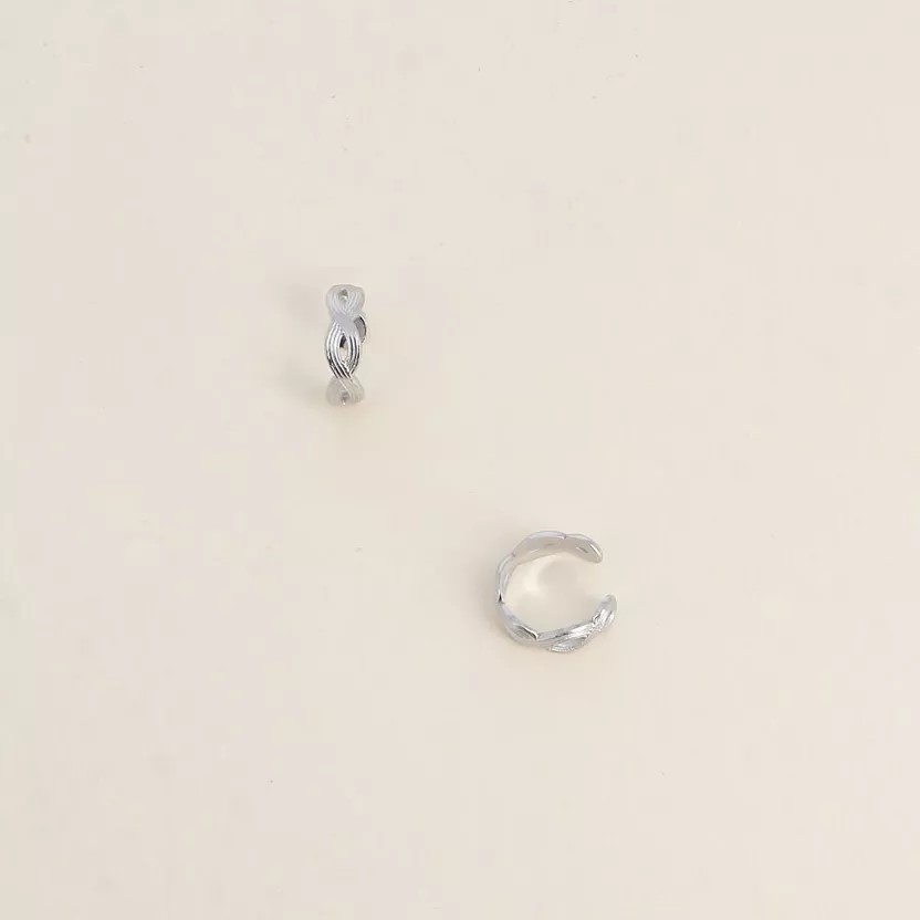 EARCUFF TRESSEE ARGENT