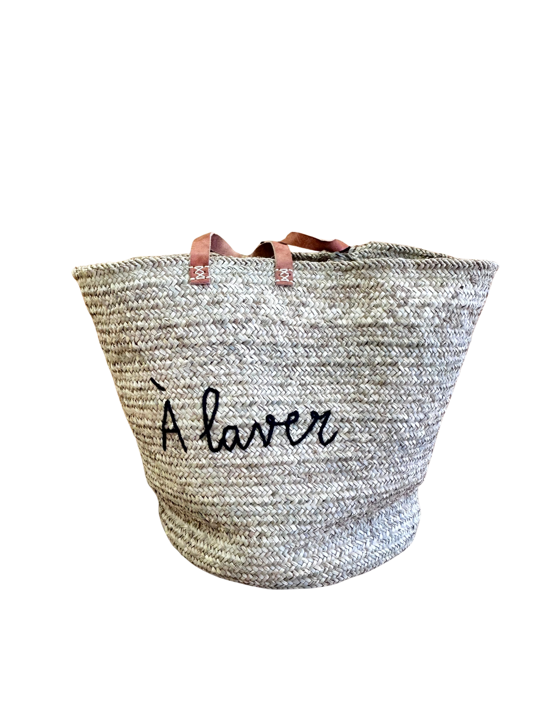 panière a laver noire fond blanc