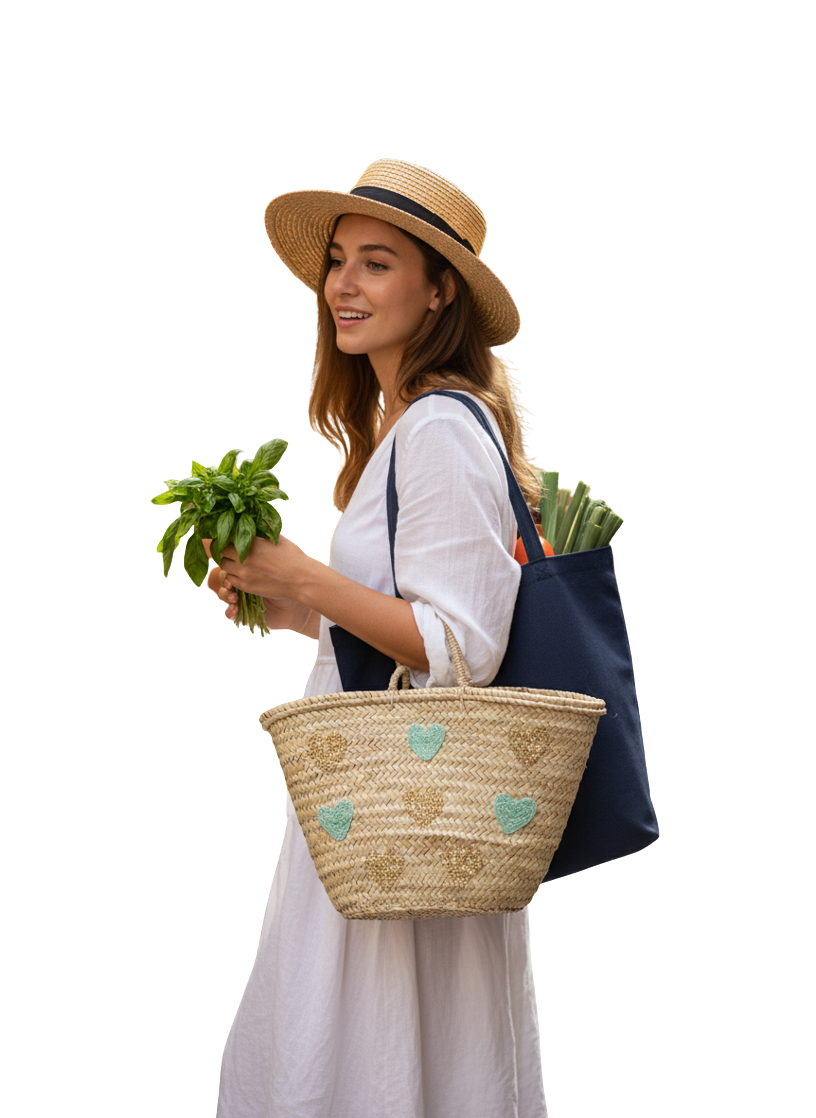 panier bleu porté 2
