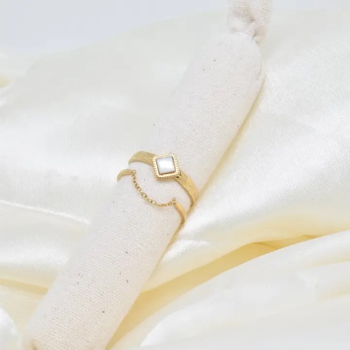 bague nacre double