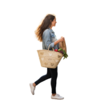 panier beige porté