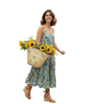 panier jaune porté