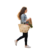 panier beige porté