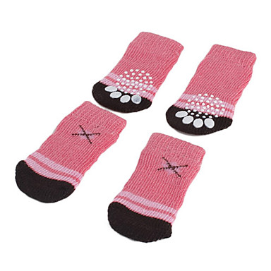 chaussettes-roses-pour-chien-avec-croix-marron-2