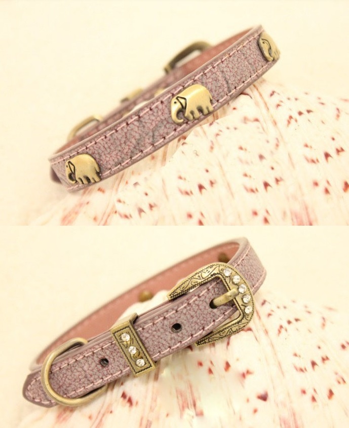 collier elephant rose pour chien