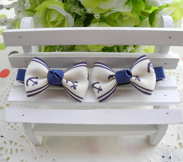 barrette ancre bleu pour chien