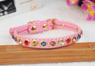 collier de perles roses pour petit chien