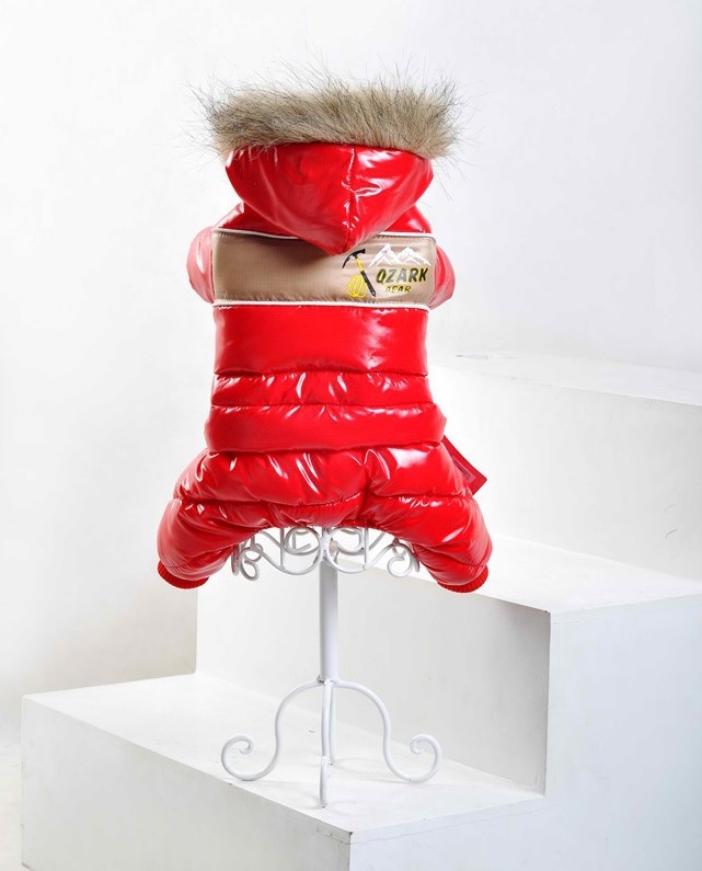 manteau combinaison de ski rouge pour chien