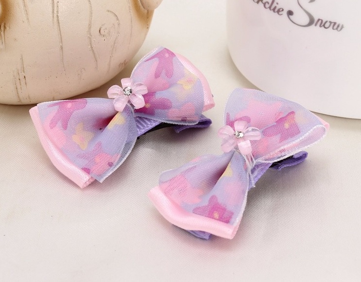 barrette mauve fleur pince pour chien