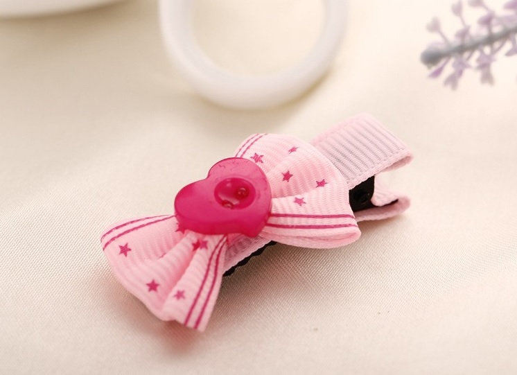 barrette coeur rose a pince pour chien