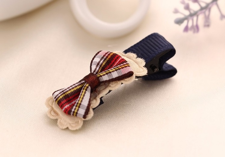 barrette noeud marron pince pour chien 1