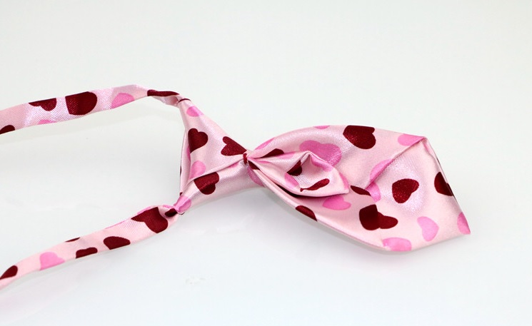 cravate rose coeur pour chien 2