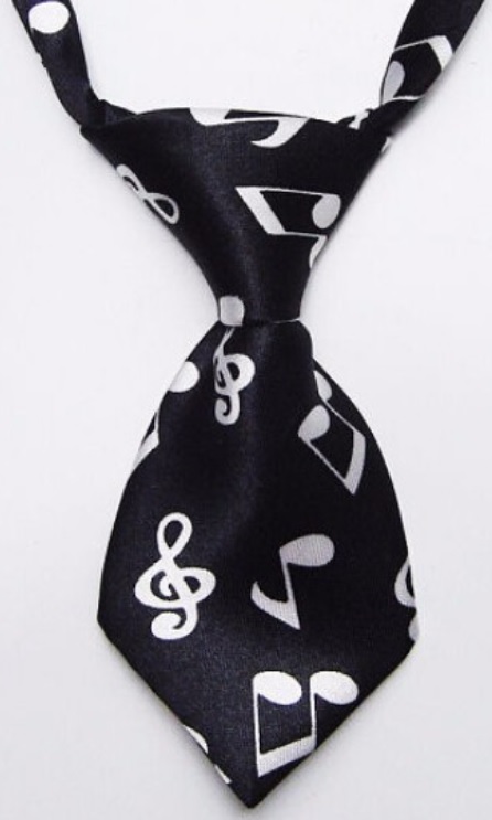 cravate noire note de musique pour chien
