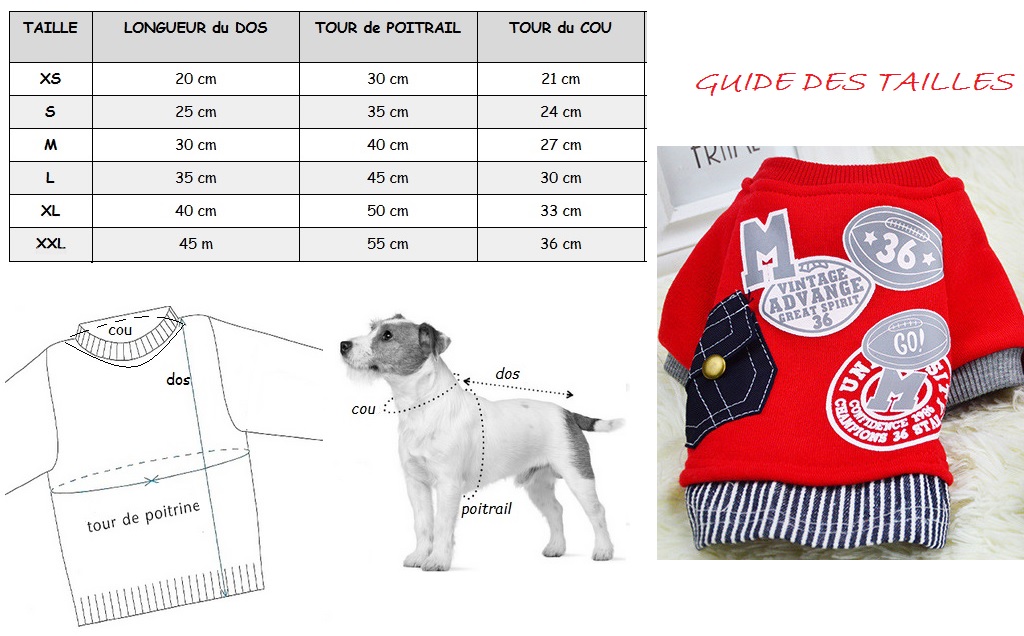 robe vintage rouge pour chien taille