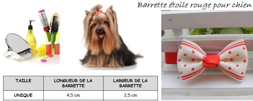 barrette étoile rouge pour chien taille