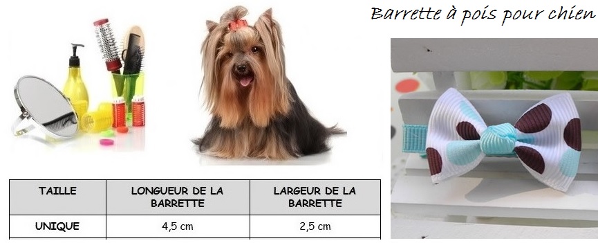 barrette à pois pour chien taille