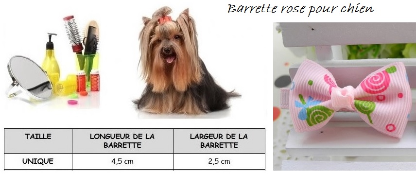 barrette rose pour chien