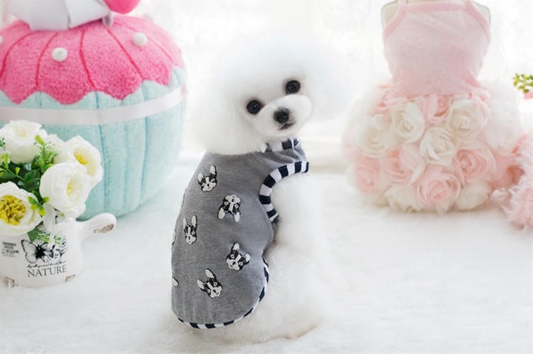 T-shirt Bouledogue Français gris pour chien